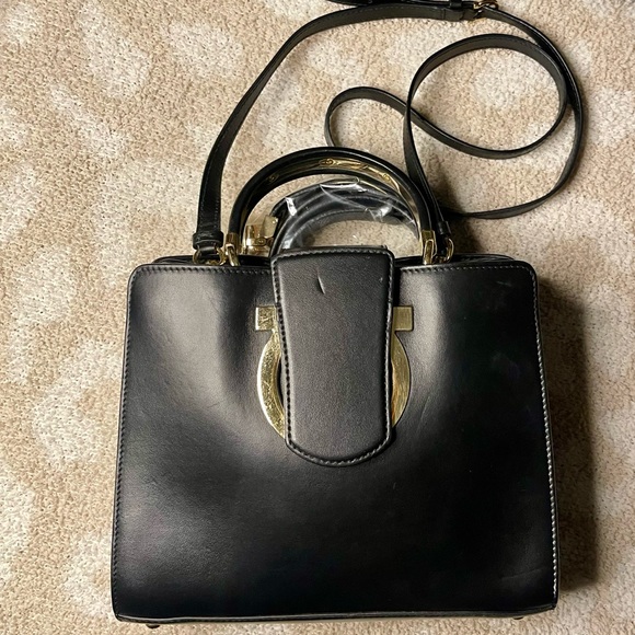 FERRAGAMO- Mini The Mufasa Leather Crossbody Bag - Picture 2 of 10